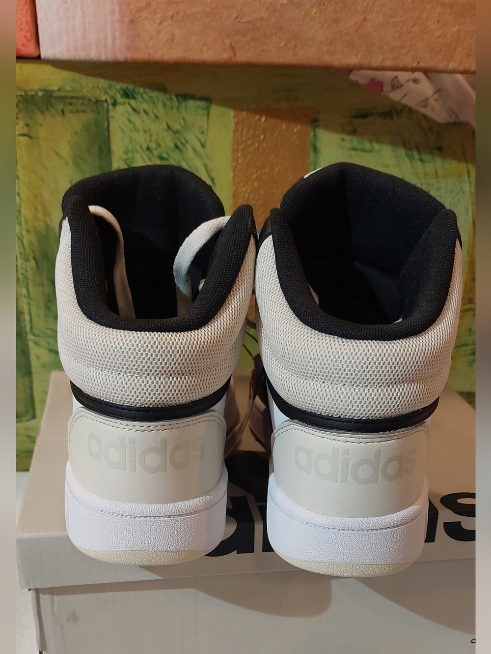 adidas Black and White High-Top Sneakers - Picture 5 of 6